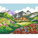 (Eingestellt) Diamond Painting Kit Schönheit der Berge 24x30 cm AZ-332