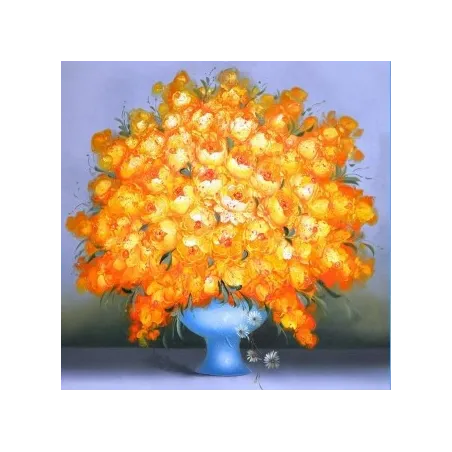 AUSVERKAUF (Der letzte Artikel auf Lager, Auslaufartikel) Diamant-Malset „Goldener Blumenstrauß“ 40x40 cm AZ-393
