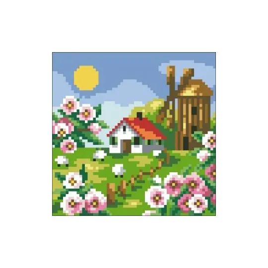 (Discontinued) Diamond Painting Kit Spring Landscape AZ-406