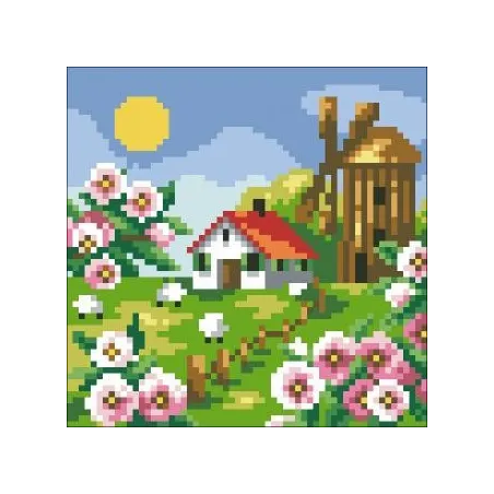 (Eingestellt) Diamond Painting Kit Frühlingslandschaft AZ-406