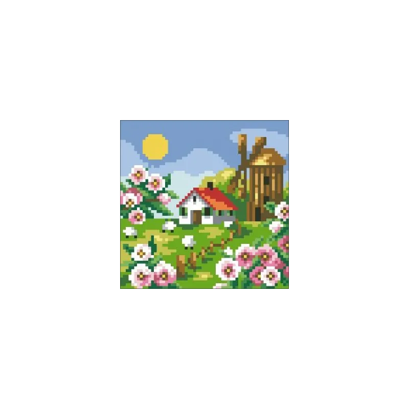 (Discontinued) Diamond Painting Kit Spring Landscape AZ-406