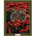 Tigre en fleurs 30*40 cm AZ-4123