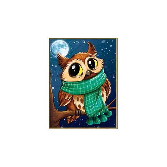 Little owl in a scarf  19*25 cm AZ-1908