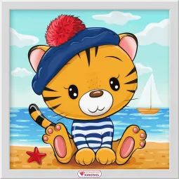 Der kleine Tiger auf dem Meer 20 * 20 cm AZ-1940