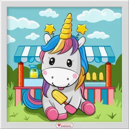 Einhorn auf der Messe 20*20 cm AZ-1949