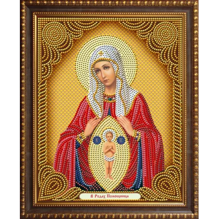 Deimantų tapybos rinkinys Ikona Dievo Motinos pagalba Travail 22x28 cm AZ-5054