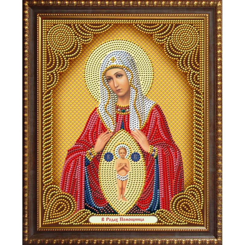 Diamond Painting Kit Icon Mother of God Succor in Travail 22x28 cm AZ-5054