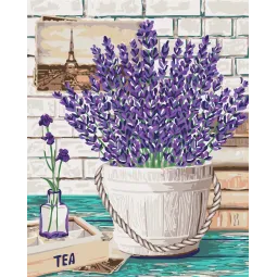 Wizardi Malen nach Zahlen Kit Lavendel Aroma 40x50 cm B080