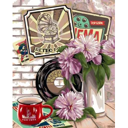 Kit de peinture par numéros Wizardi Rétro 40x50 cm B083