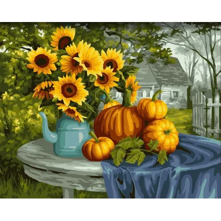 Wizardi painting by number kit. Warm autumn 40x50 cm B132