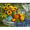 Wizardi painting by number kit. Warm autumn 40x50 cm B132