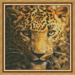 Deimantų paveikslėlio rinkinys Leopardas portretas 30x30 cm AZ-1400