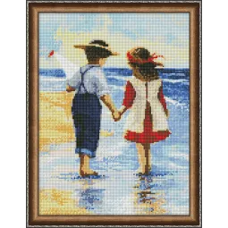 Diamond painting kit Children near the Sea 30х40 cm AZ-1300
