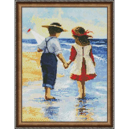 Diamant-Malset „Kinder am Meer“ 30x40 cm AZ-1300