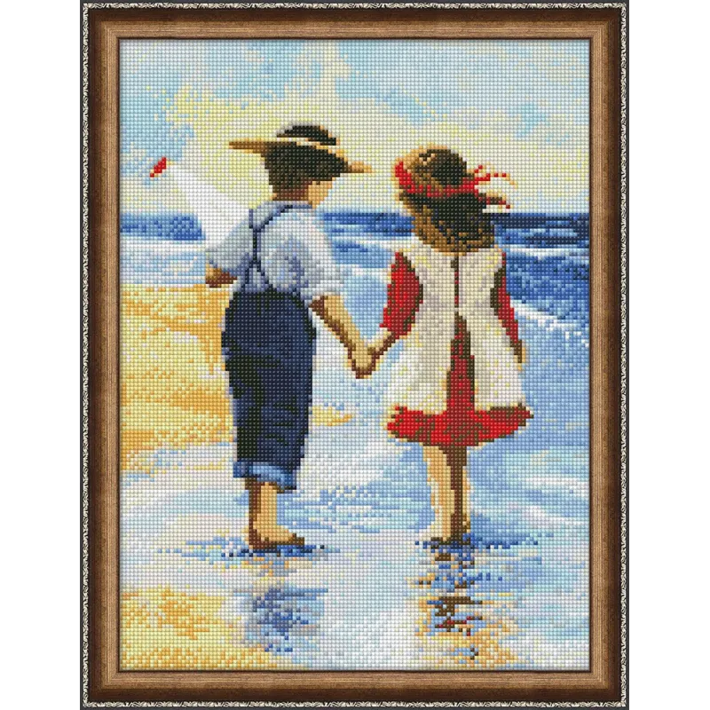 Diamant-Malset „Kinder am Meer“ 30x40 cm AZ-1300