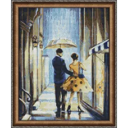 (Discontinued) Diamond painting kit Walk Under the Rain 40х50 cm AZ-1302