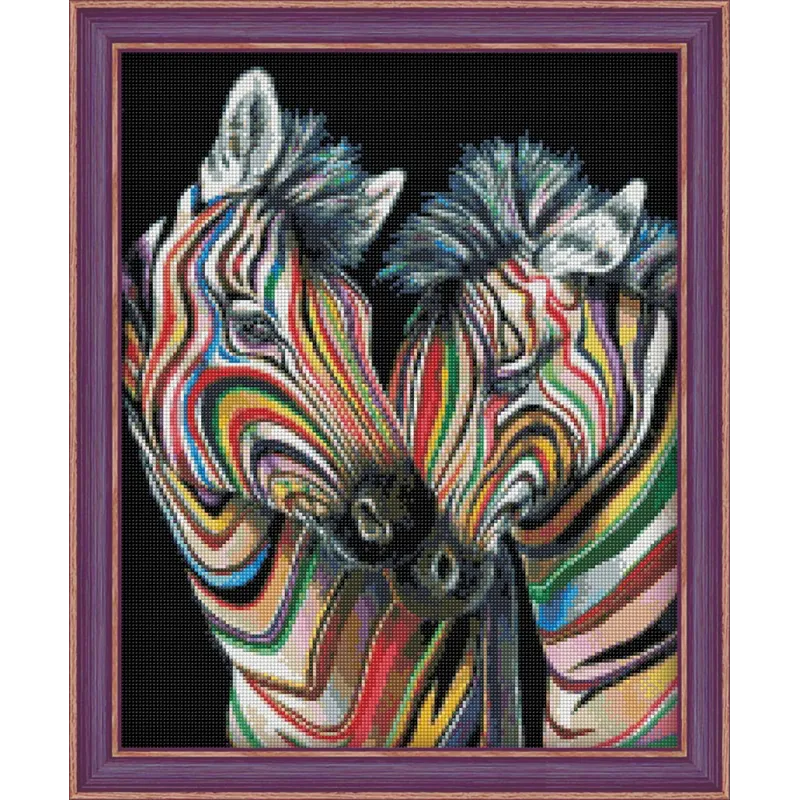 Diamant-Malerei-Set Bunte Zebras 40 x 50 cm AZ-1556