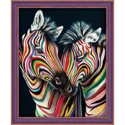 Diamond Painting kit Colourful Zebras 40х50 cm AZ-1556
