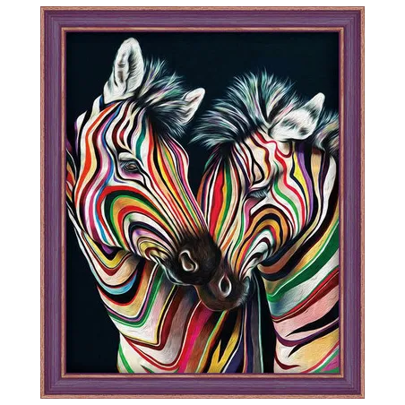 Deimantinio dažymo rinkinys Spalvoti zebrai 40х50 cm AZ-1556