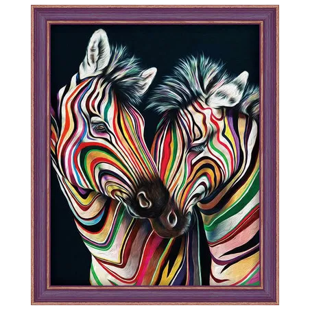 Diamant-Malerei-Set Bunte Zebras 40 x 50 cm AZ-1556