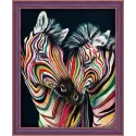 Diamant-Malerei-Set Bunte Zebras 40 x 50 cm AZ-1556