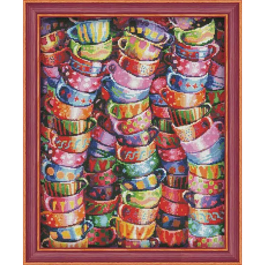 ABVERKAUF (Nicht mehr im Sortiment) Diamond Painting Set Bright Tea Time 40х50 cm AZ-1560