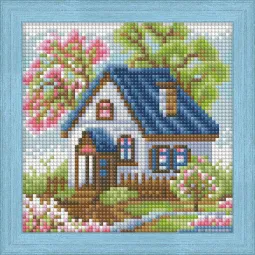 AKCIJA Deimantų Mozaika Pavasario Namas 15х15 cm AZ-1567