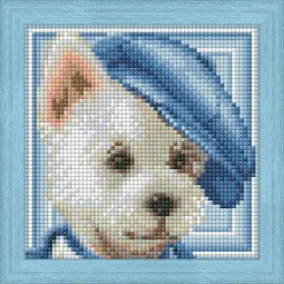 Kit de peinture diamant Chien avec chapeau 15x15cm AZ-1570