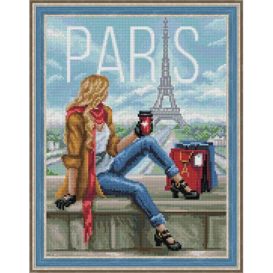 Diamond painting kit Morning in Paris Size: 30х40 cm AZ-1575