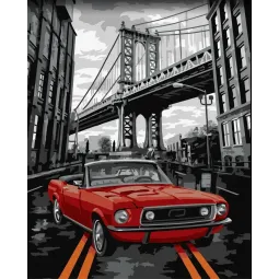 Wizardi painting by number kit. Brooklyn streets 40x50 cm C042