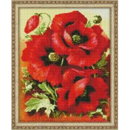 Deimantų tapybos rinkinys Bright Poppies 30х38 cm AZ-1135