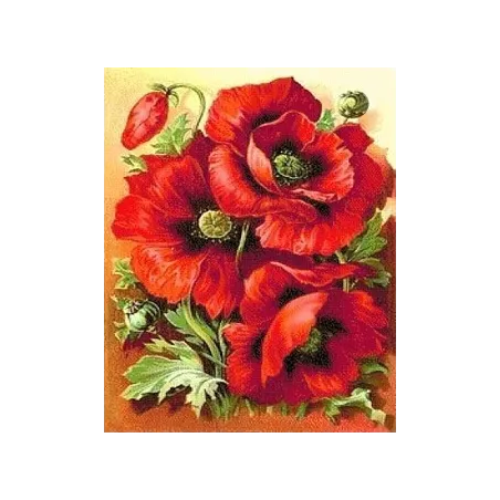 Diamond painting kit Bright Poppies 30х38 cm AZ-1135