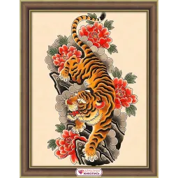 (Discontinued) Tiger on parchment 30*40 cm AZ-4143