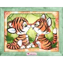 Rencontre de petits tigres 30*24 cm AZ-4158