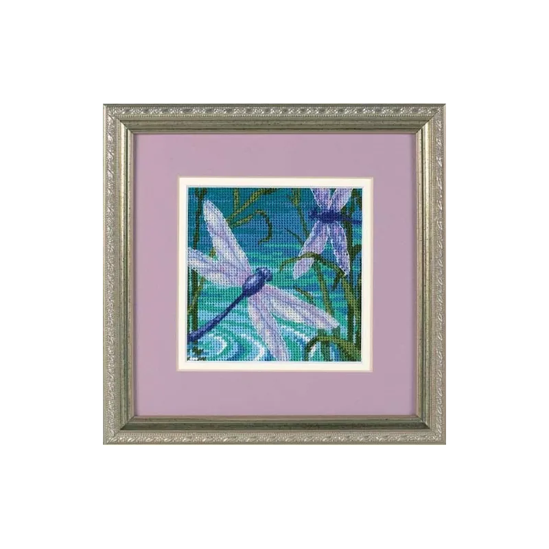 Gobelinnadel-Set Libellen-Paar 13x13 cm D07208