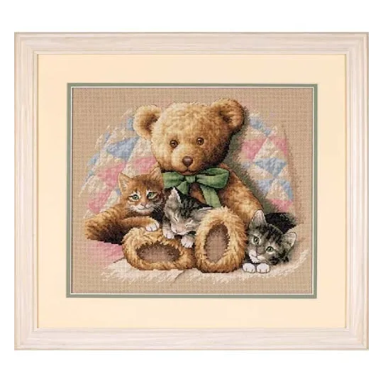 Teddy et chatons D35236