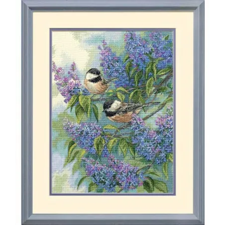 Chickadees and Lilacs D35258