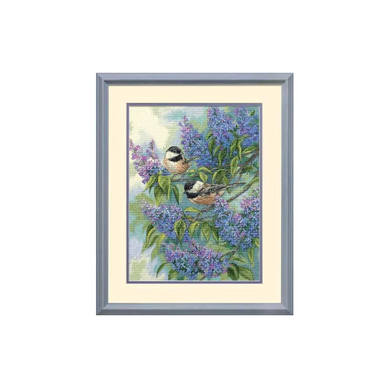 Chickadees and Lilacs D35258
