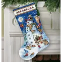 Chaussette de Noël bonhomme de neige et amis D70-08839