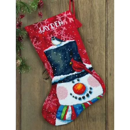 Chaussette de Noël bonhomme de neige et amis D71-09146