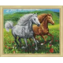 Chevaux dans le pré 50x40 cm AZ-1766