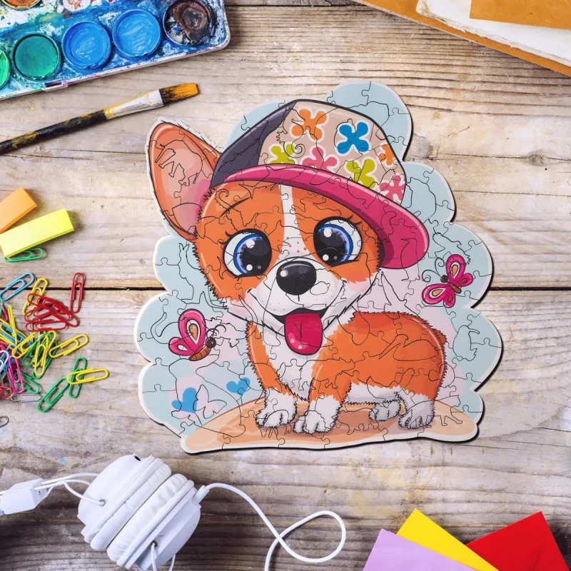 Corgi mit Baseballkappe DDPZ-004