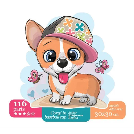 Corgi in baseball cap DDPZ-004