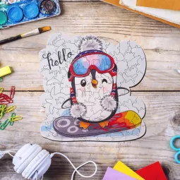 Pingouin sur un snowboard DDPZ-005