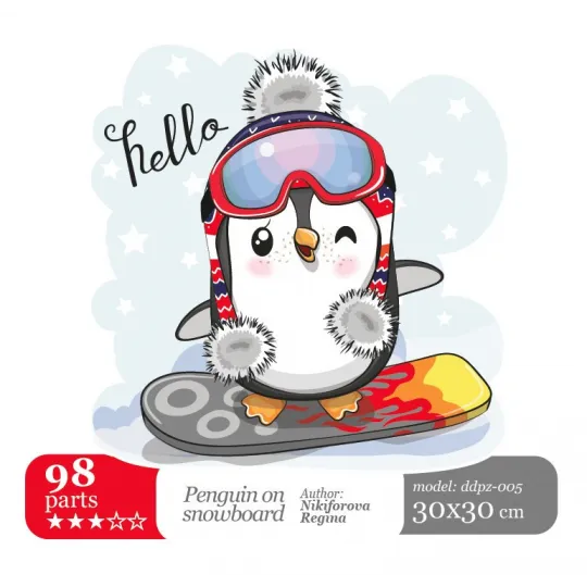 Pinguin sur un snowboard DDPZ-005