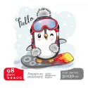 Pinguin on a snowboard  DDPZ-005
