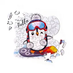 Pingouin sur un snowboard DDPZ-005