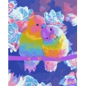 Wizardi Painting by Numbers Kit Parrots in Love 40x50 cm H065