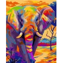 Paint by numbers kit Colourful Elephant 40x50 cm H081