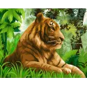 Wizardi Kit de peinture par numéros Tigre dans la jungle 40x50 cm H110